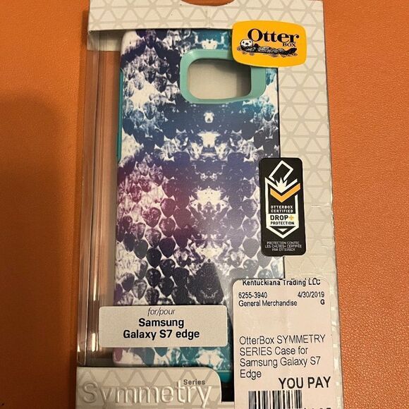 NEW OtterBox SYMMETRY SERIES Case for Samsung Galaxy S7 Edge AQUA BLUE TEAL NEW - Picture 1 of 7